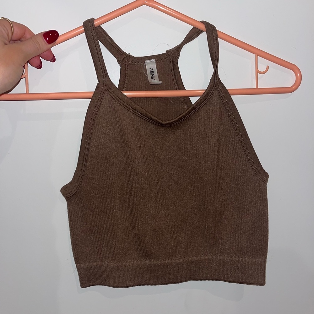 Mocha brown boutique tank top